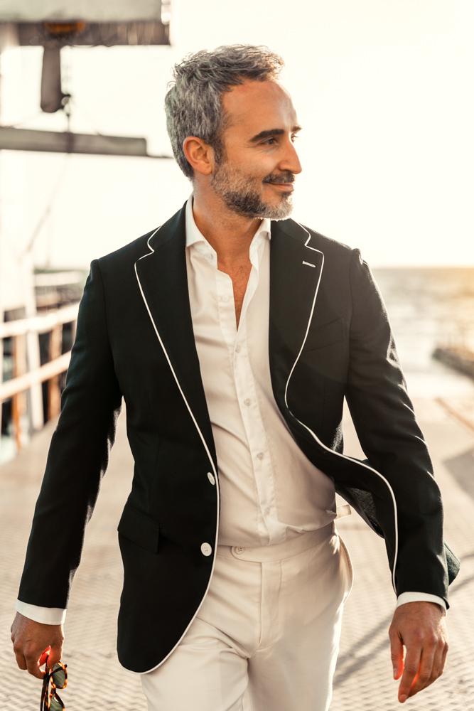 Shirt Summer Sports Jackets Mens Summer Blazer Men's Black Two