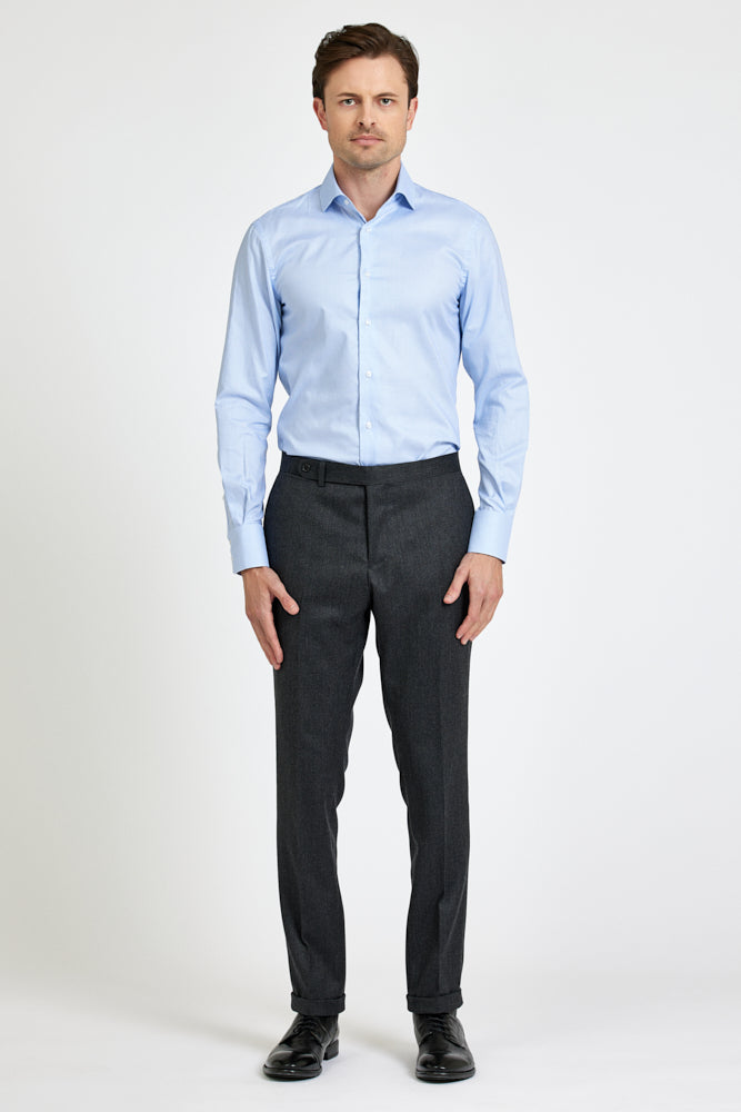 Pilot Super Lux (BC) Shirt - Lt Blue Houndstooth Cotton