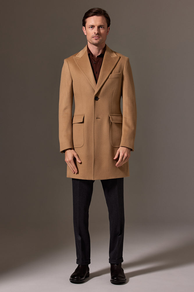 Camel sale lapel coat