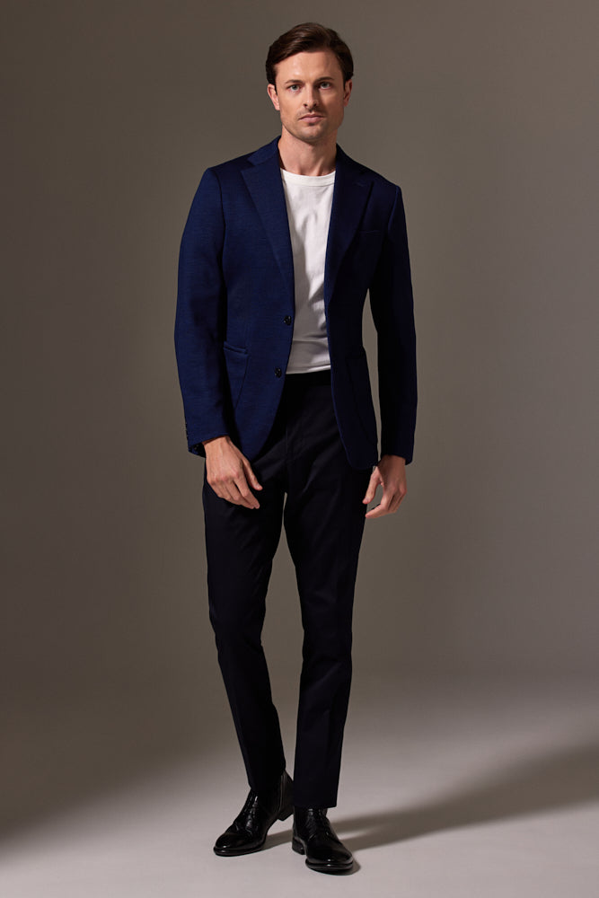 Liam Sports Jacket Navy Wool Jersey