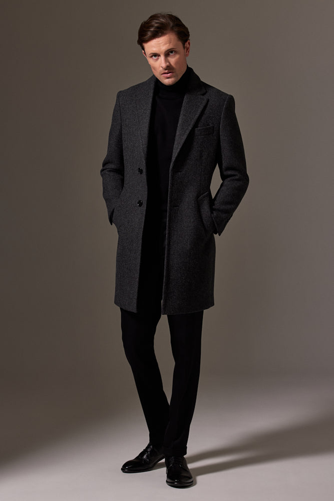 Maxwell Coat - Charcoal English Wool