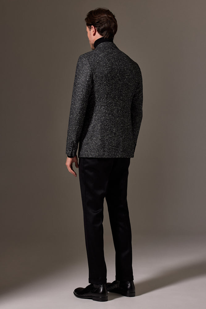 Liam Sports Jacket - Black and White Tweed