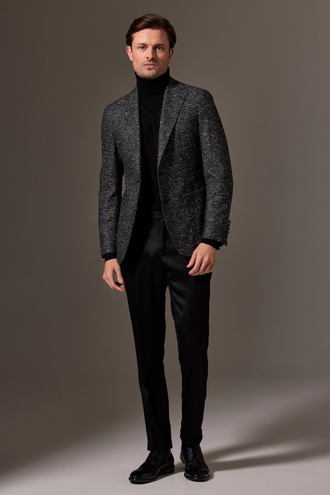 Liam Sports Jacket Black and White Tweed - Main Image