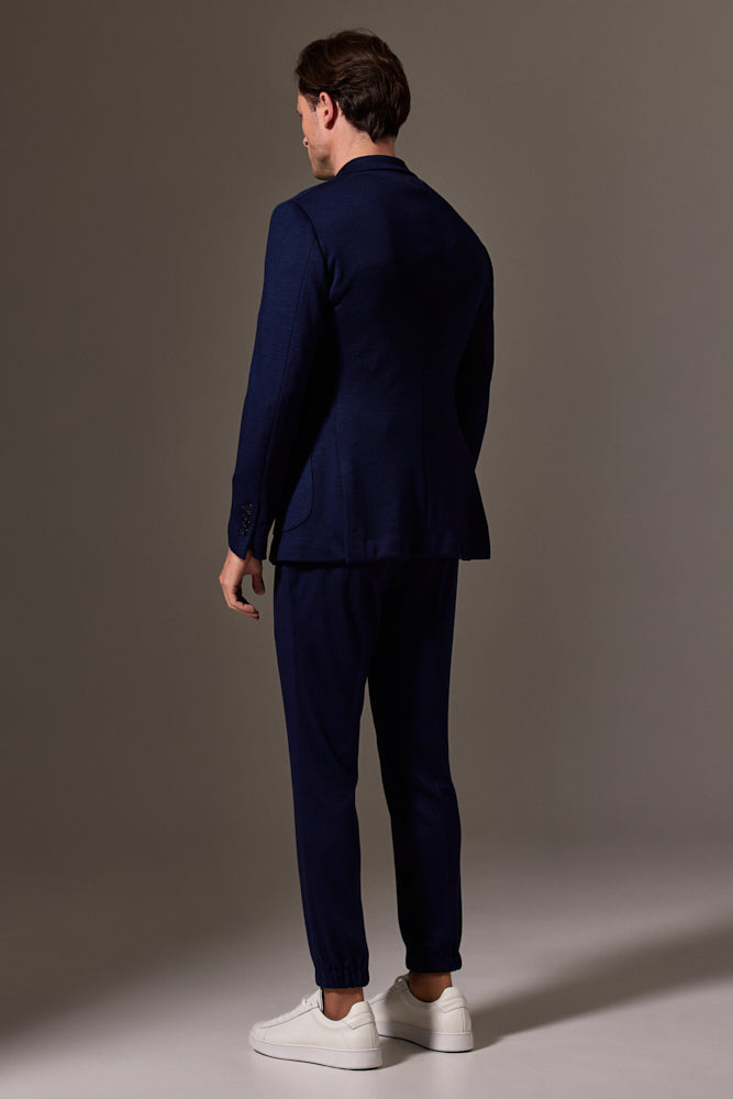 Liam Bailey Wool Jersey Suit - Navy