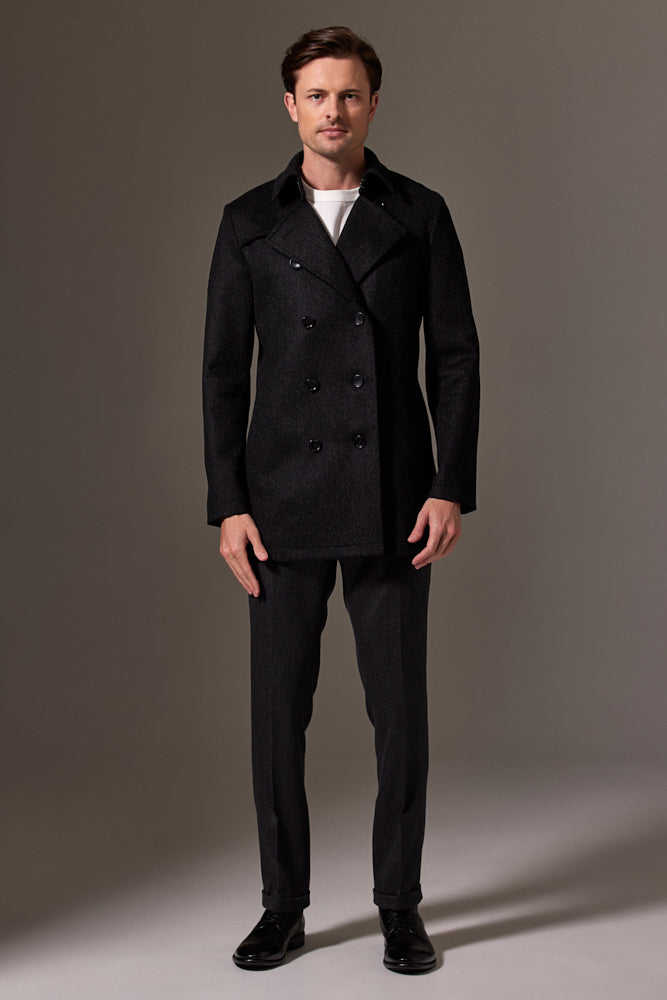 Drake Coat Charcoal Wool - Main Image