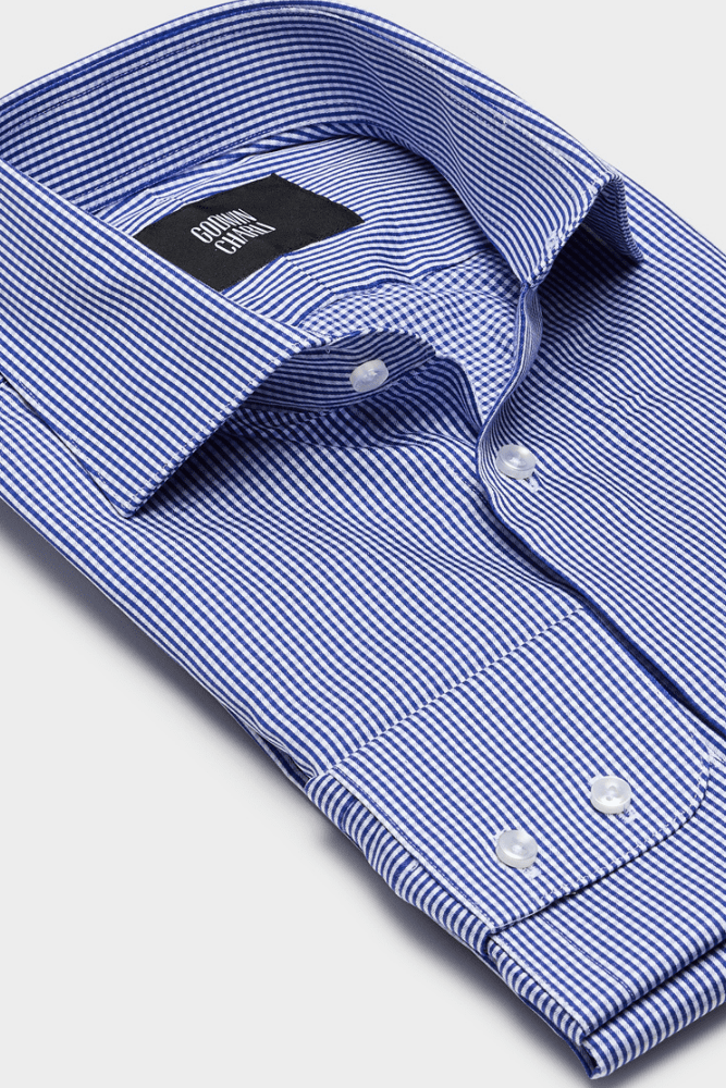 Pilot (BC) Shirt - Navy Micro Check Cotton