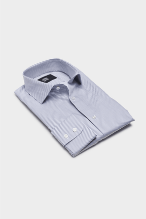 Pilot (BC) Shirt - Silver Micro Stripe Cotton