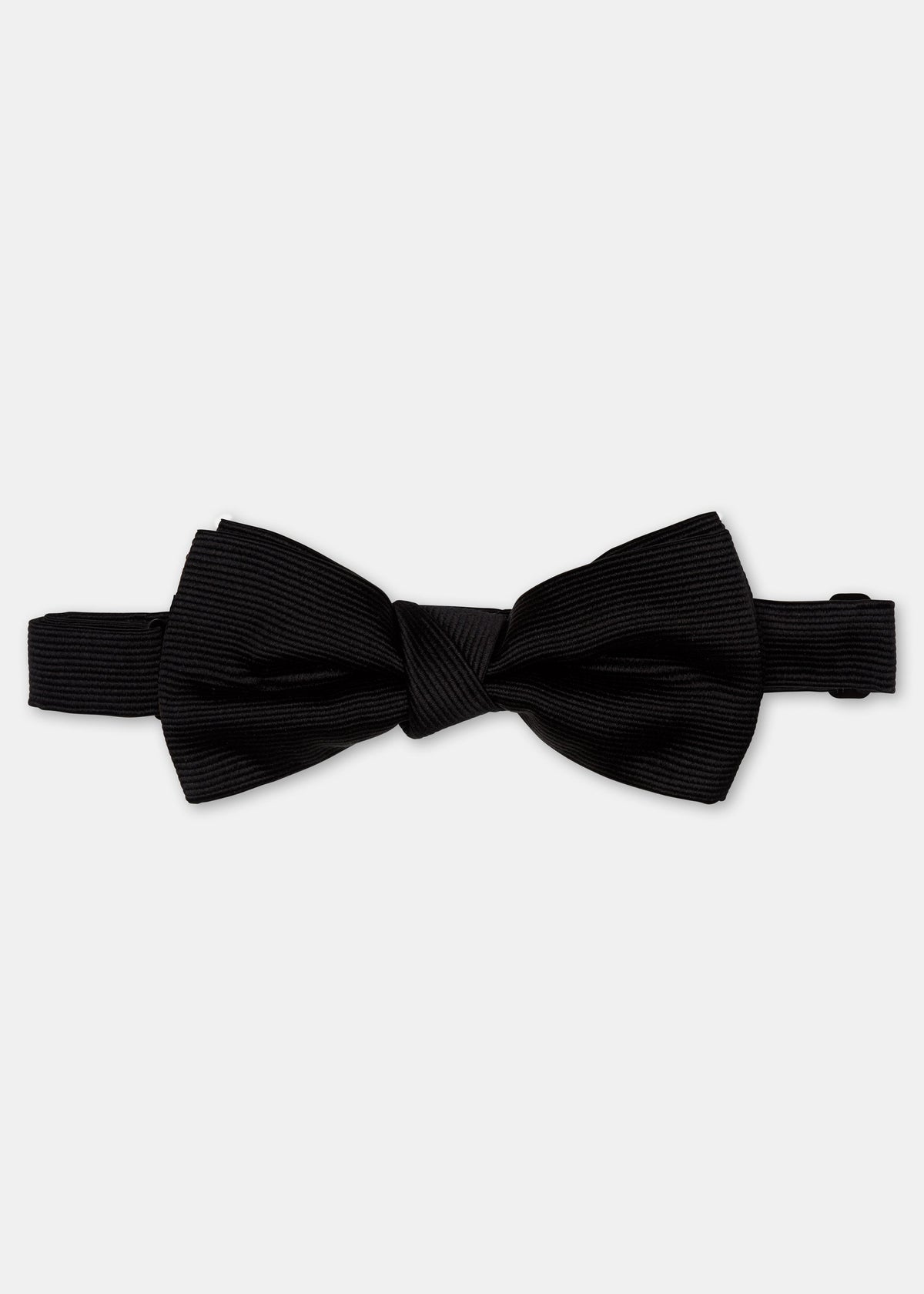 Silk Grosgrain Pre-Tied Bow Tie - Black