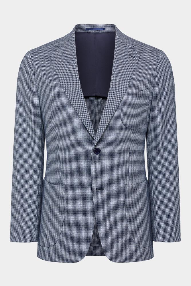 Julius Sports Jacket - Navy White H Tooth