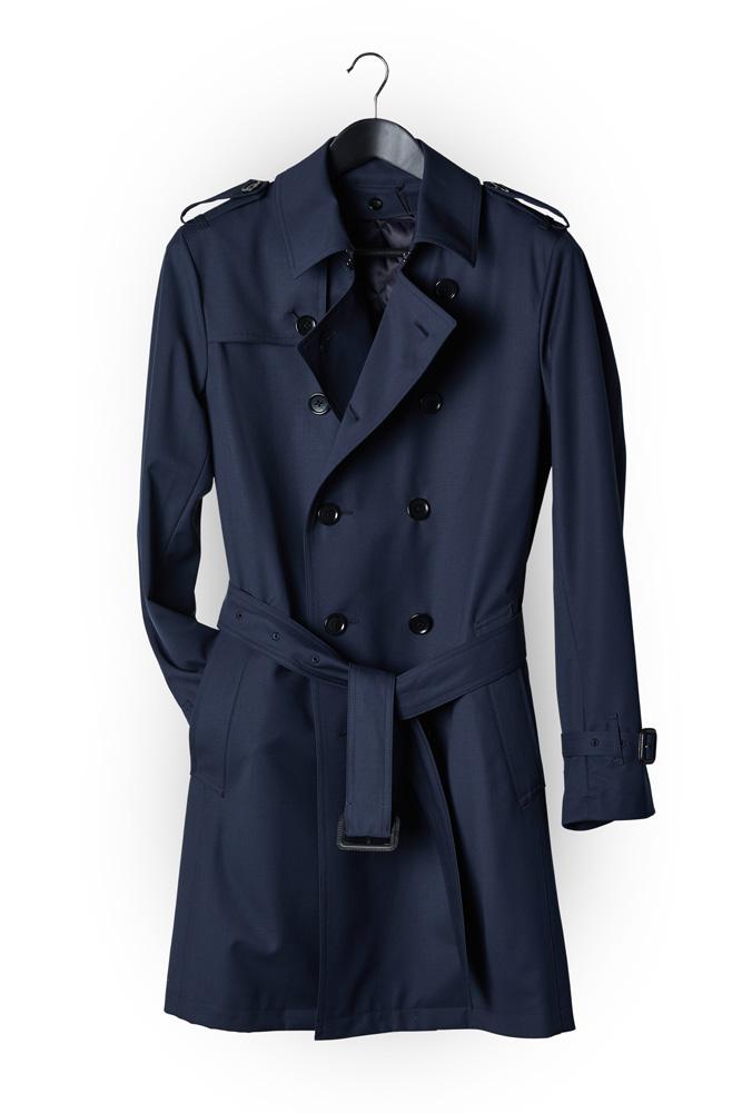 Theodore Trench Coat -  Opti-Tech Navy Wool