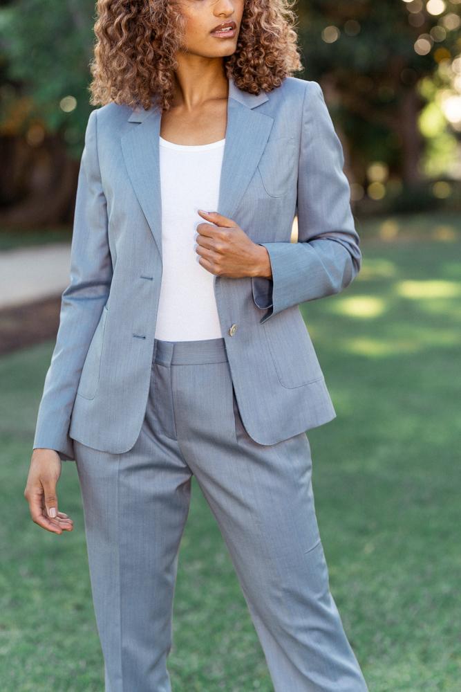 Poni/Harper Suit - Sky Blue Wool Cashmere
