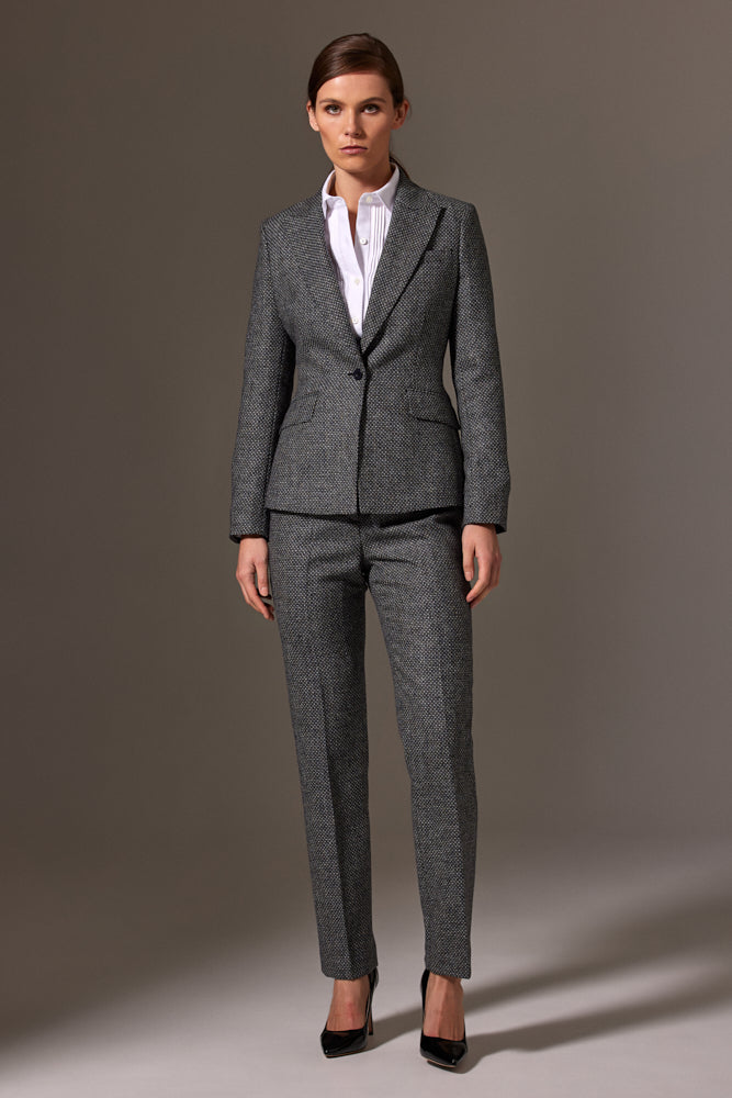 Scarlet Pant Suit - Grey Blue Tweed