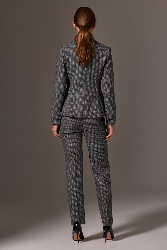 Scarlet Pant Suit - Grey Blue Tweed