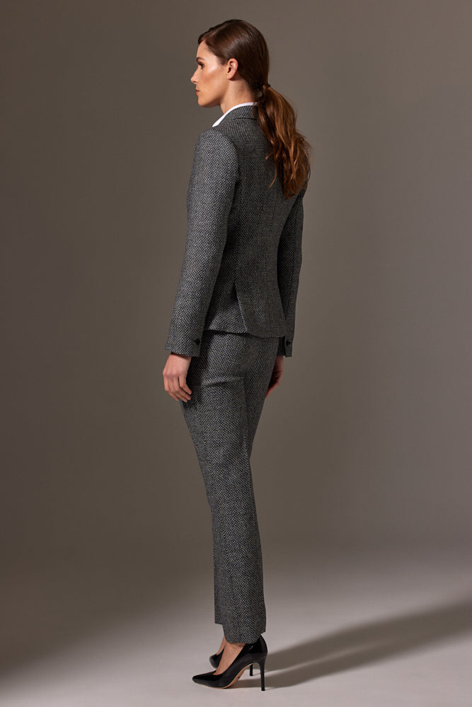 Scarlet Pant Suit - Grey Blue Tweed