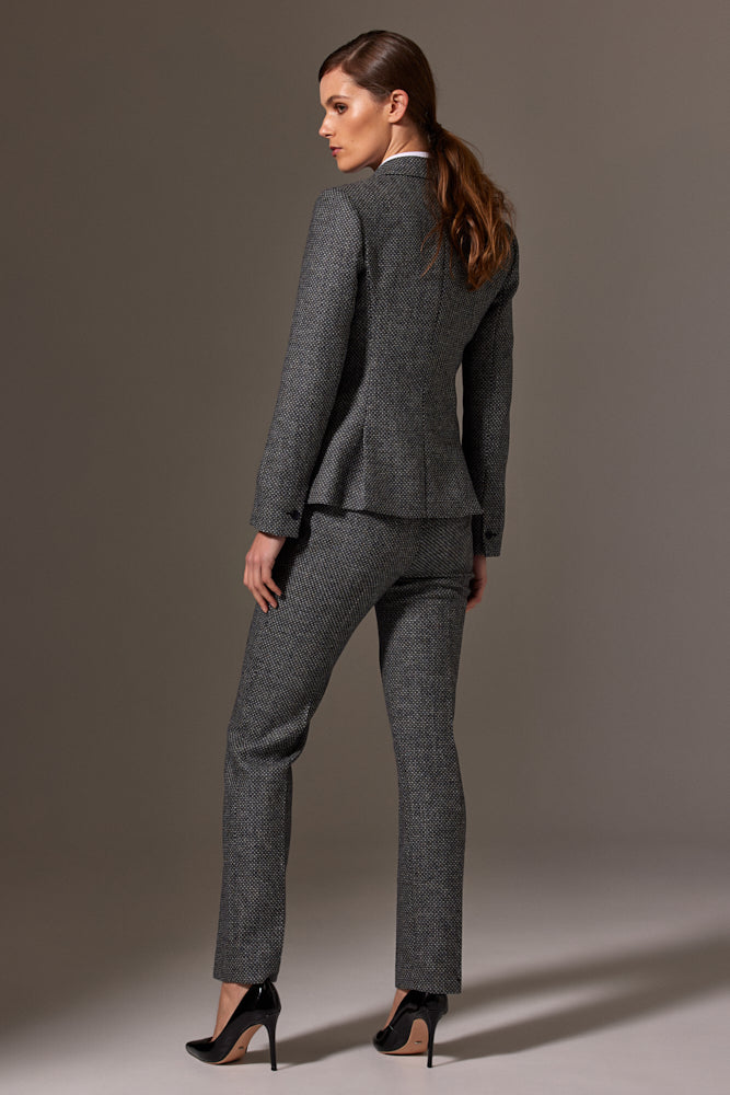 Scarlet Pant Suit - Grey Blue Tweed