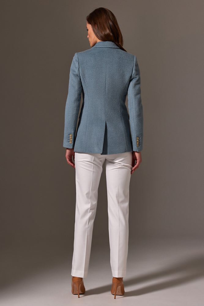 Lucia Jacket - Sky Blue Wool & Alpaca