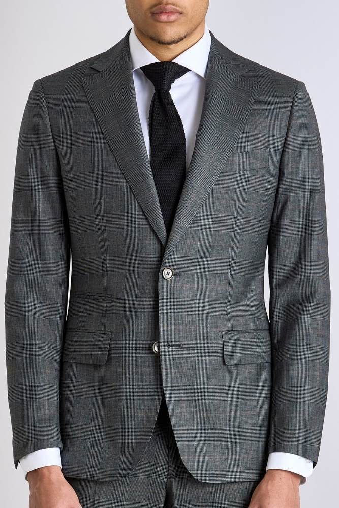 Greyson Suit - Grey POW with Brown Window Check