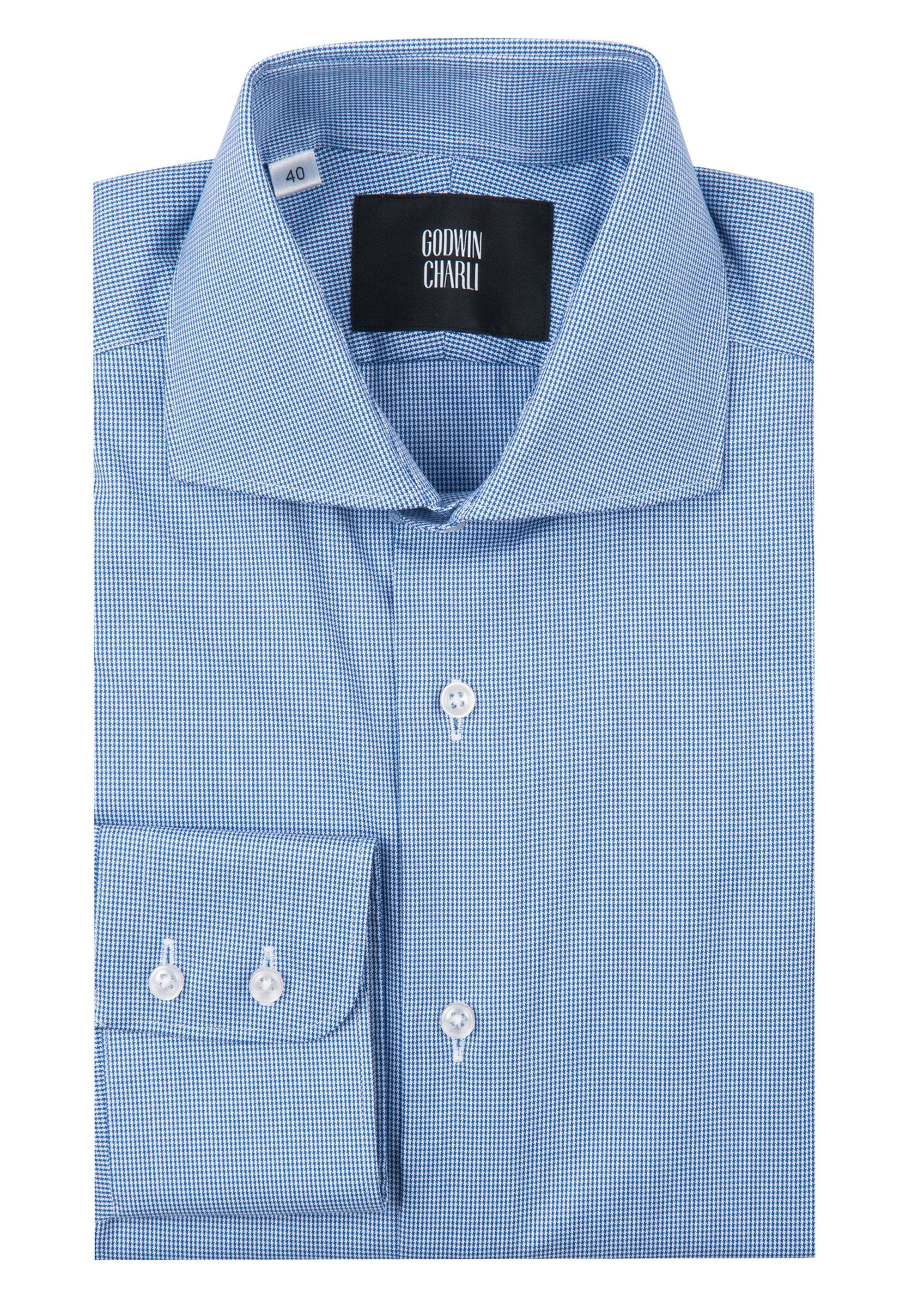 Pilot (BC) Shirt - Lt Blue Fine Check Cotton main image 1