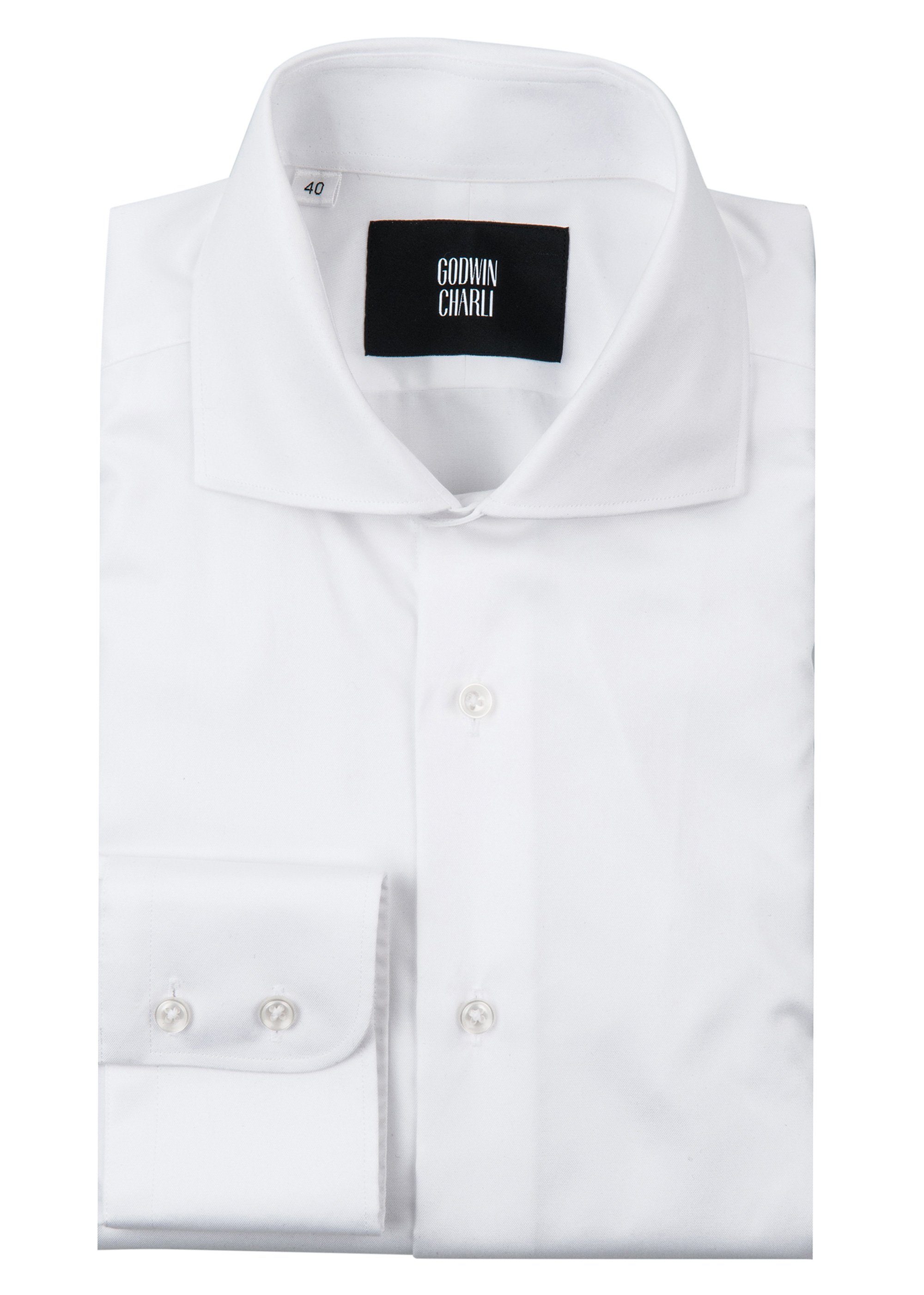 Pilot (BC) Shirt - White with Narrow Red Stripe Cotton main image 1