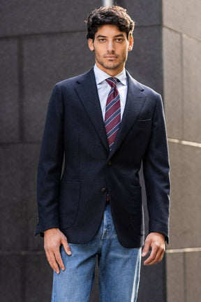 Liam Blazer - Navy Wool & Cashmere Hopsack