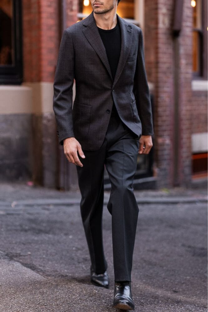 Firenze Pleated Trouser - Black 4 Ply Wool