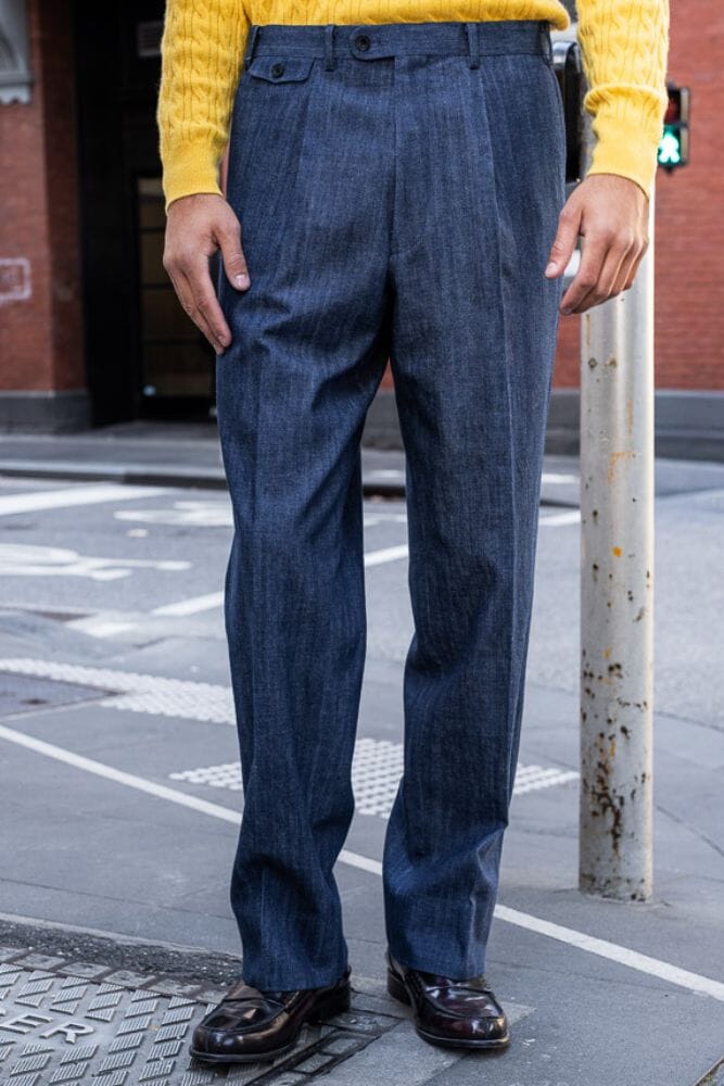 Firenze Pleated Trouser - Beverly Denim