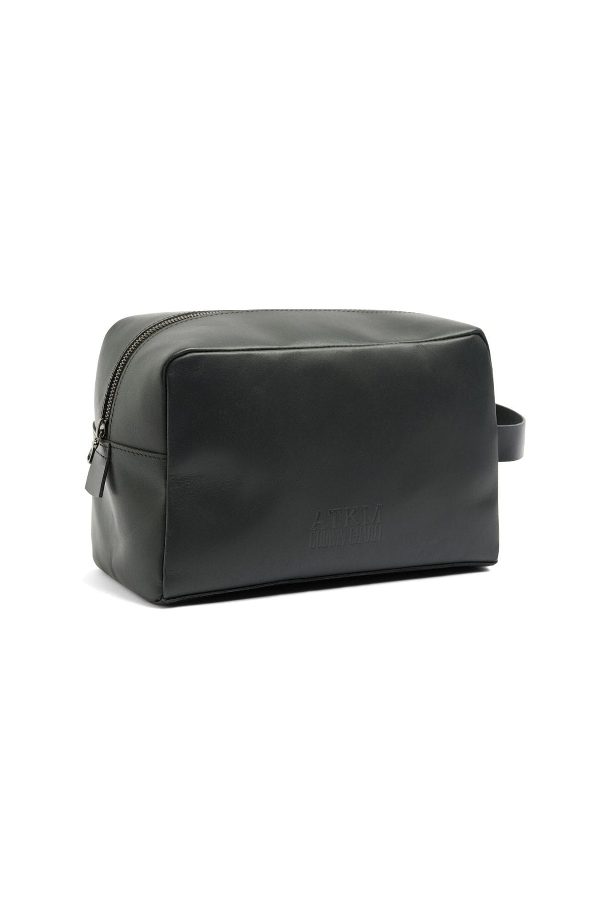 Travel Utility(Toiletry) Bag - Italian Black Leather