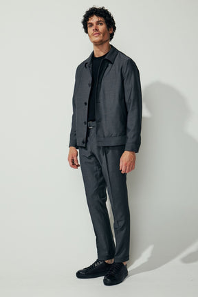 Blouson Jacket - Mid Grey Wool Mohair