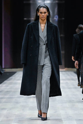 LOOK 3 - Valerie Black Alpaca Long Coat and Houndstooth Alexis DB Suit