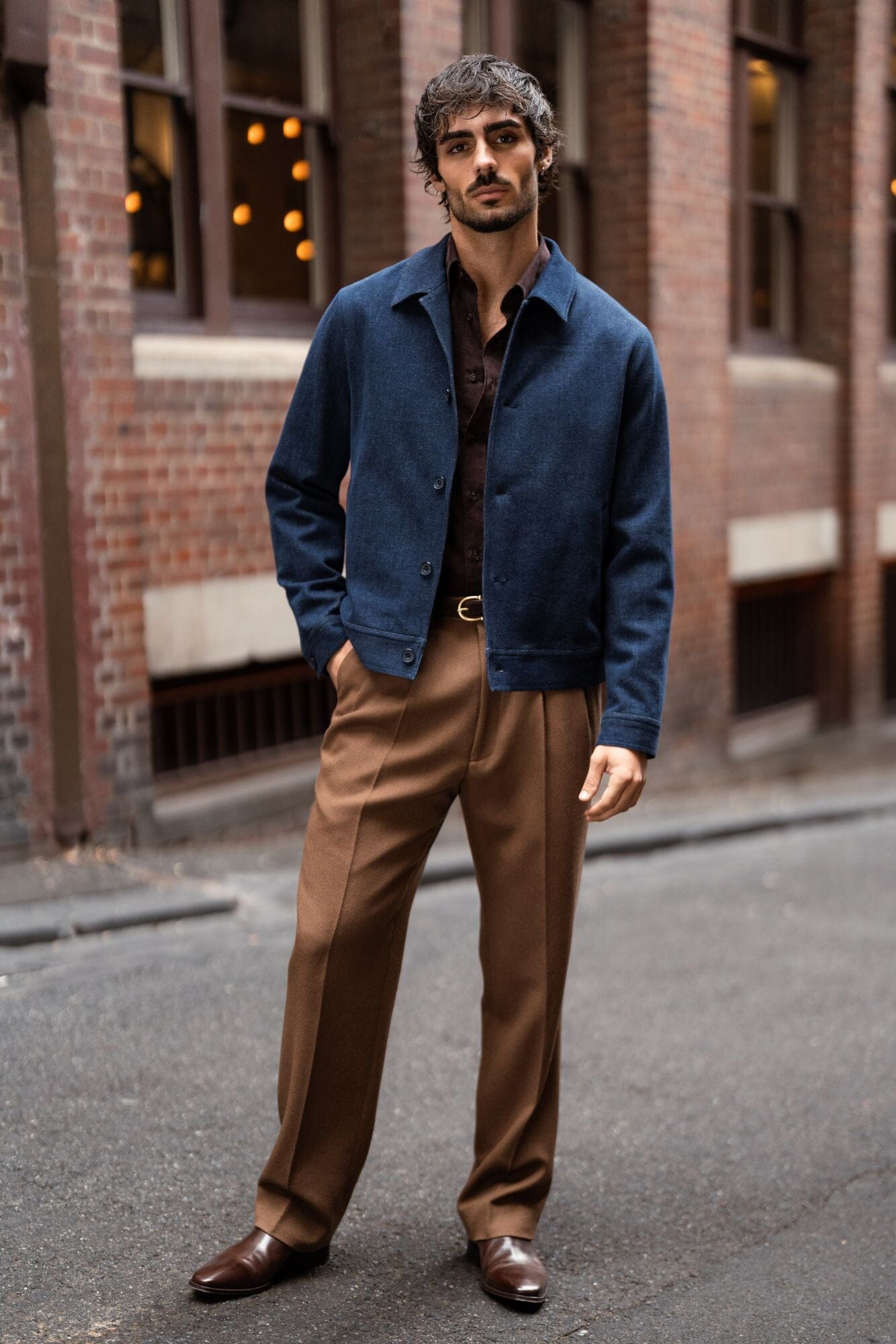 Firenze Pleated Trouser - Toffee 4 Ply Wool