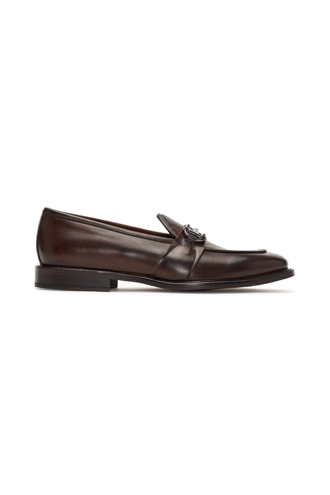 Loafer with Buckle - Dark Brown Italian Leather (1302)