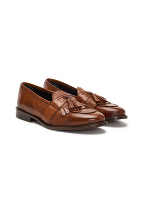 Loafer with Tassel and Fringe - Tan Italian Leather (1301)