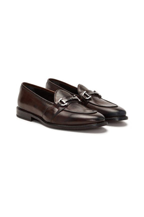Loafer with Buckle - Dark Brown Italian Leather (1302)