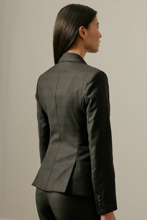 Camila Suit - Charcoal Self Check Wool