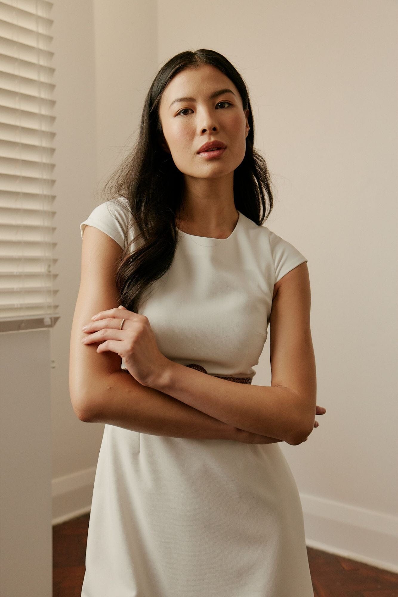 Harper Cap Sleeve Dress - White
