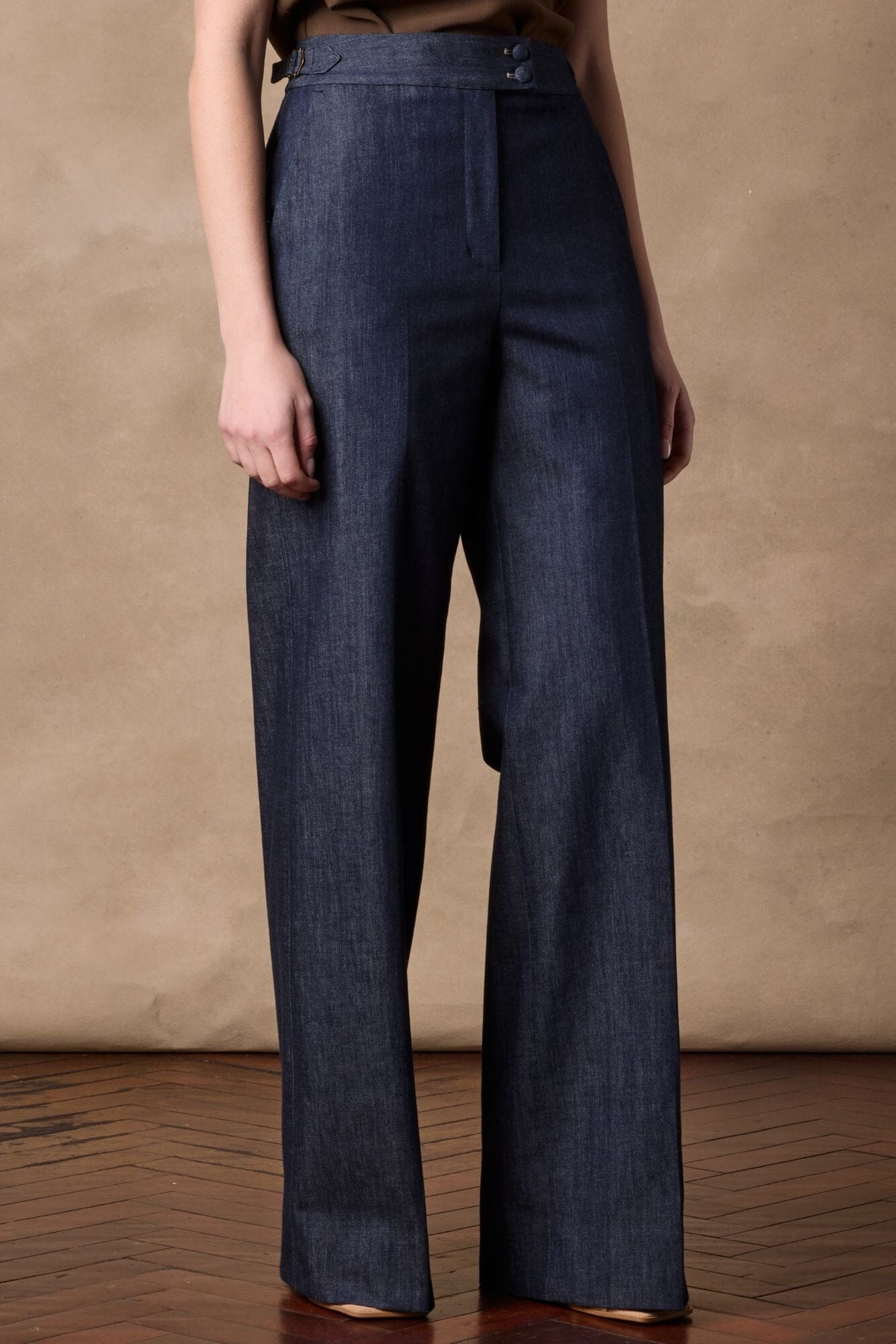 Emma Wide Leg Pant - Blue Denim Cashmere