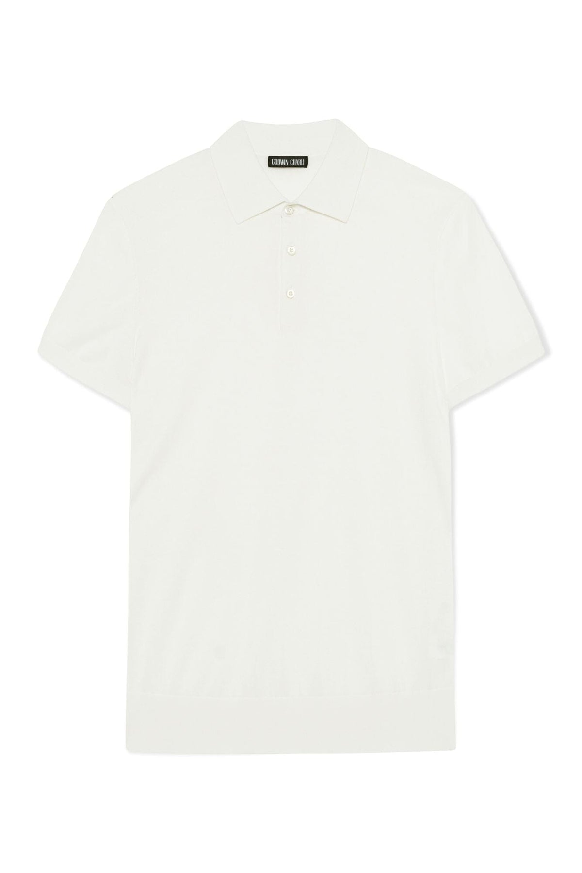 Short Sleeve Knitted Polo - Off White Cotton
