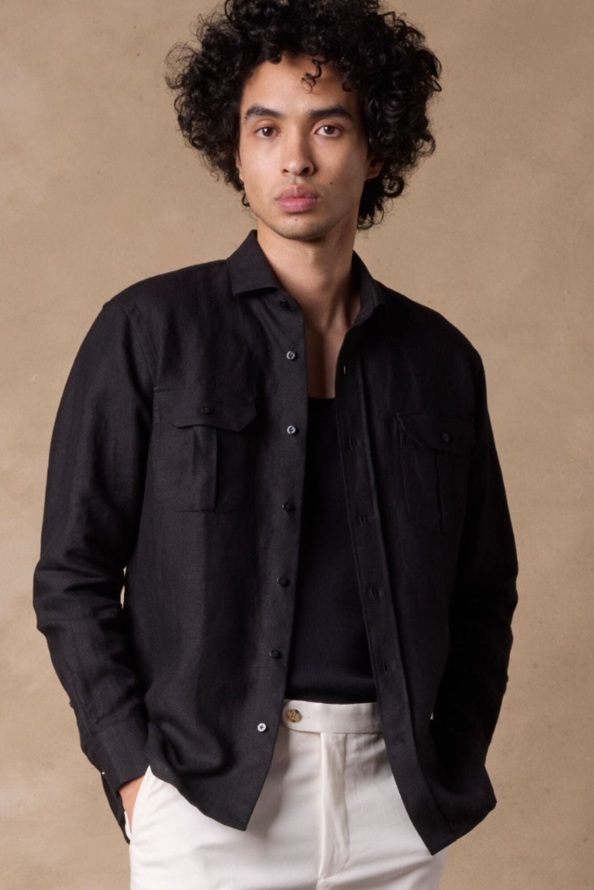 Tribeca Shirt - Black Linen