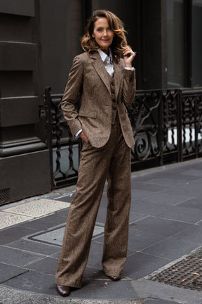 The Lily Suit - Coffee Brown Tweed