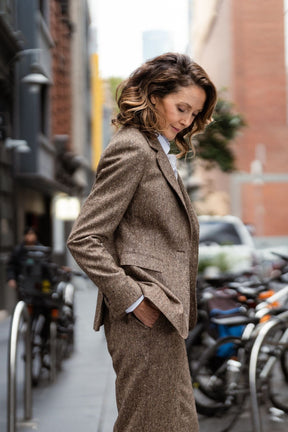 The Lily Suit - Coffee Brown Tweed