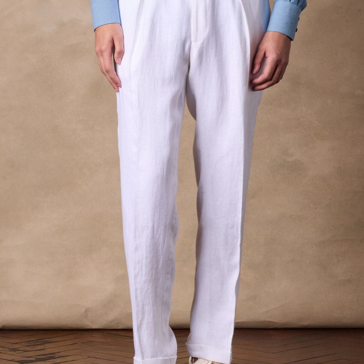 British Style Gurkha Linen Mens Linen Pants Women High
