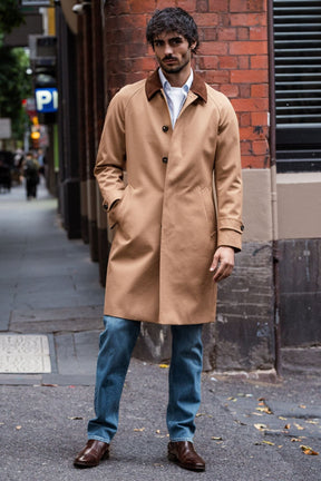The Spencer Car Coat - Golden Brown Tech Cotton