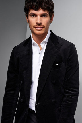 Raffa Cocktail DB Jacket - Black Velvet Corduroy