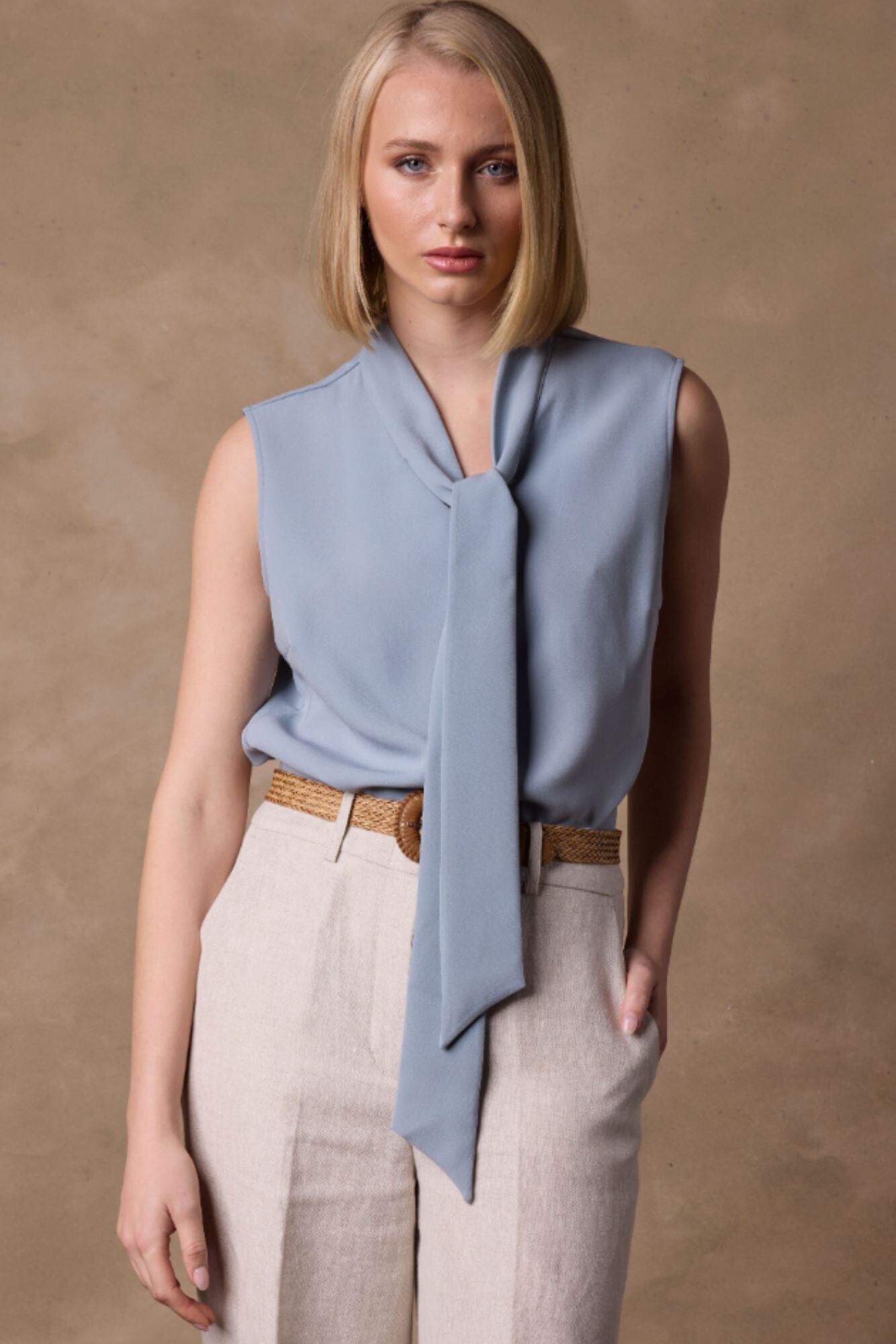 Sofia Sleeveless Blouse - Blue