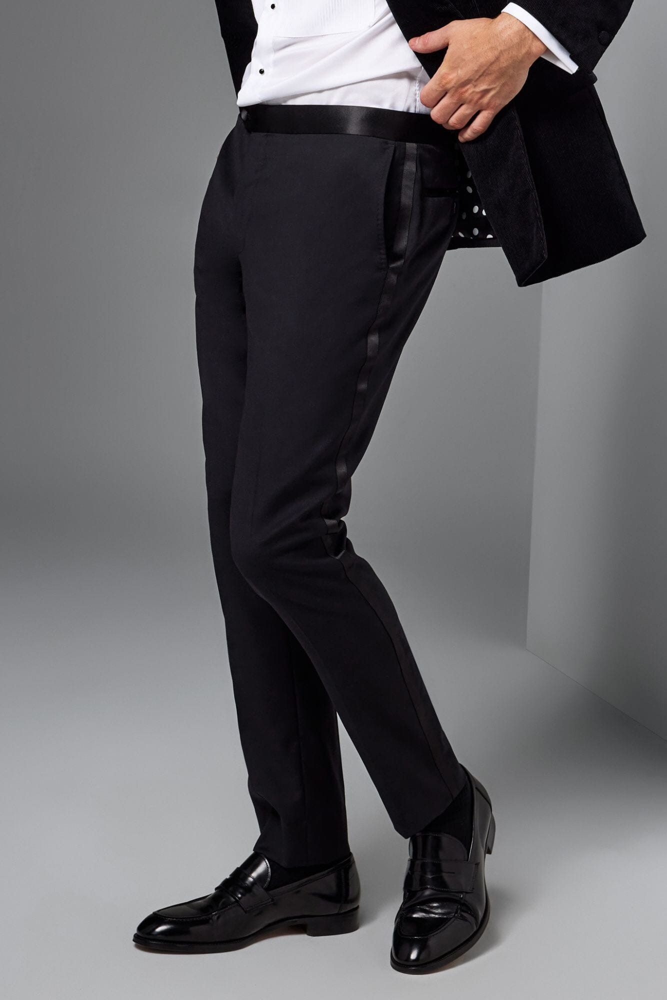 Luxurious 100% Super Fine Italian Wool Black Suit Pants – Tomasso Black