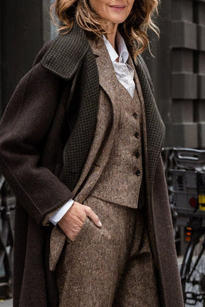 Amara Double Face Coat - Chocolate Wool