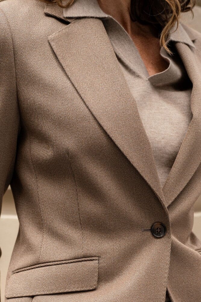 The Camila Suit - Medium Brown Twill Wool