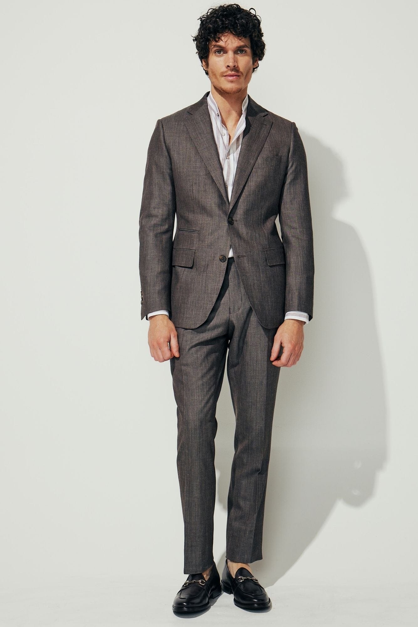 Greyson Suit - Lt Brown Grain Wool Silk Linen