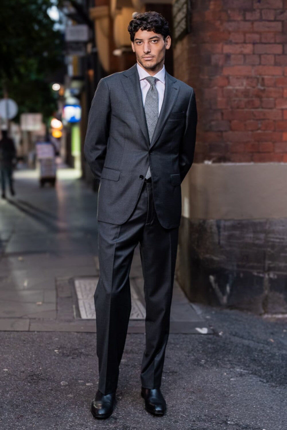 Greyson / Como Suit - Charcoal Houndstooth Wool