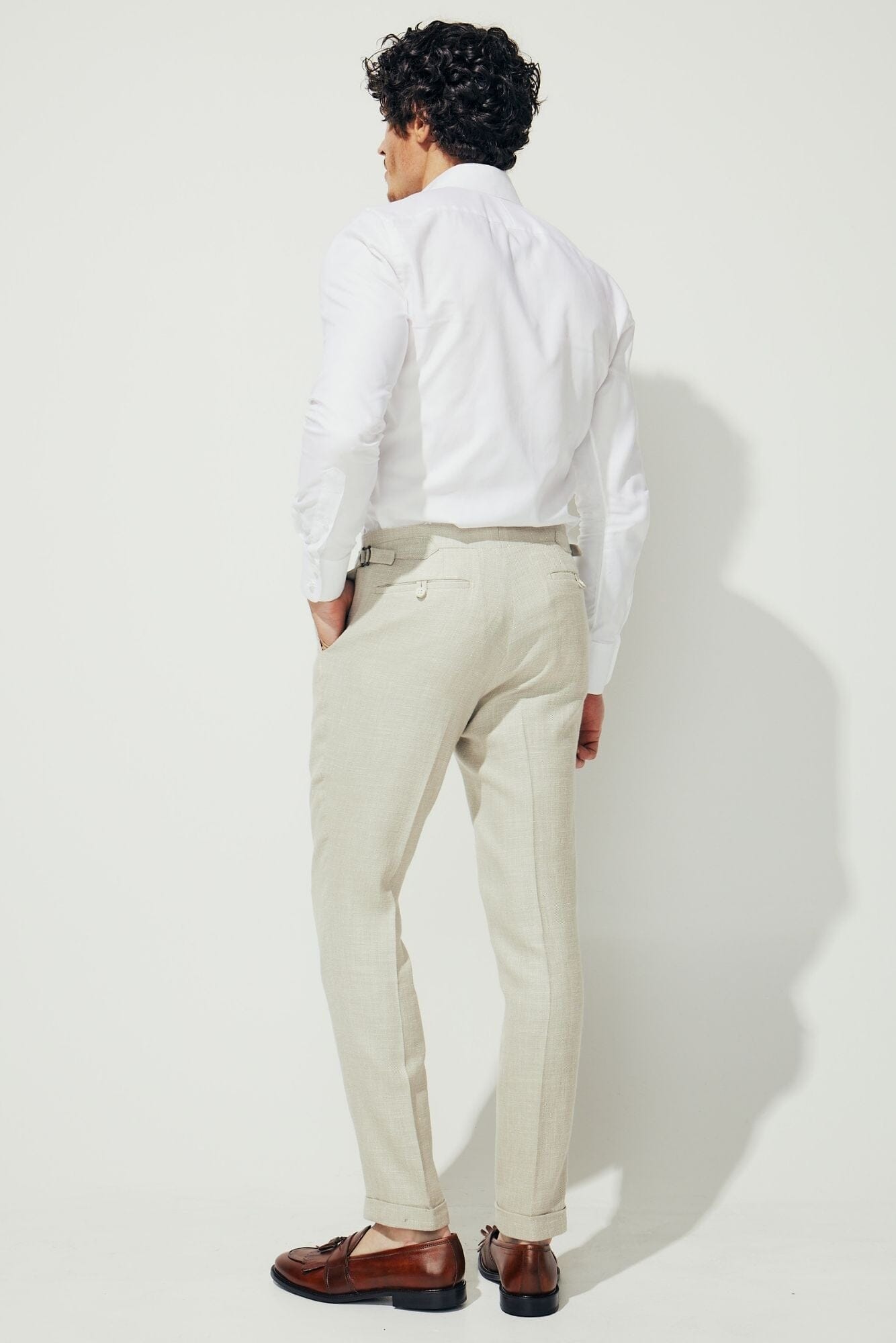 Greyson Como Suit - Sand Wool Silk Linen